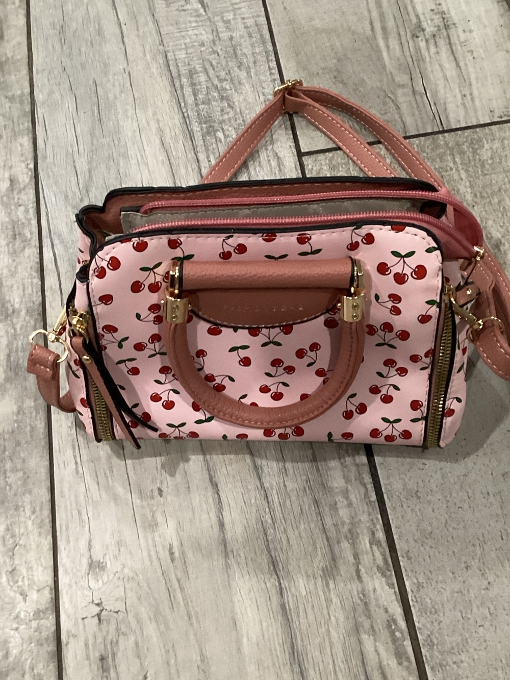 Fashion Bug Pink Cherry Print Mini Satchel